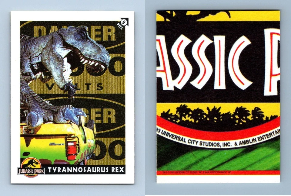 Tyrannosaurus Rex #9 Jurassic Park 1993 Topps German Trading Card / Sticker - Image 1 of 1