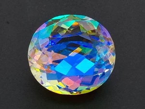 43.55 Ct Lab-Created EGL Certified Mystic Aura Quartz Oval Cut Loose Gemstone - Picture 1 of 6