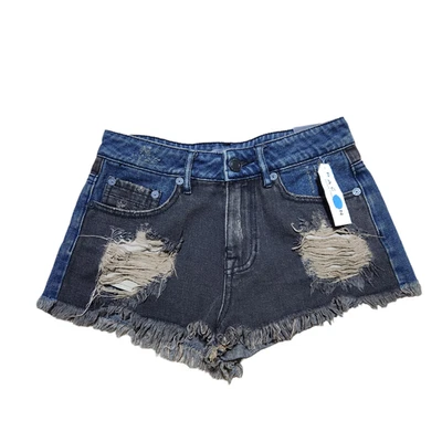Nuevo con etiquetas Pantalones Cortos de Jean Kendall Kylie Talla 1 Mujer Tiro Alto Corte Envejecido Y2K Foto 1 de 4