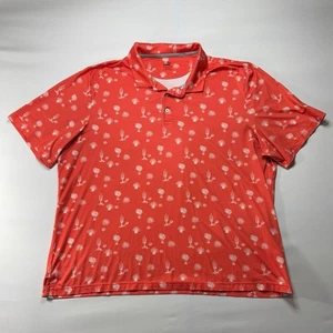 Puma Men's Short Sleeve Orange Cactus Print Stretch Polo Shirt - Size 3XL - Picture 1 of 5