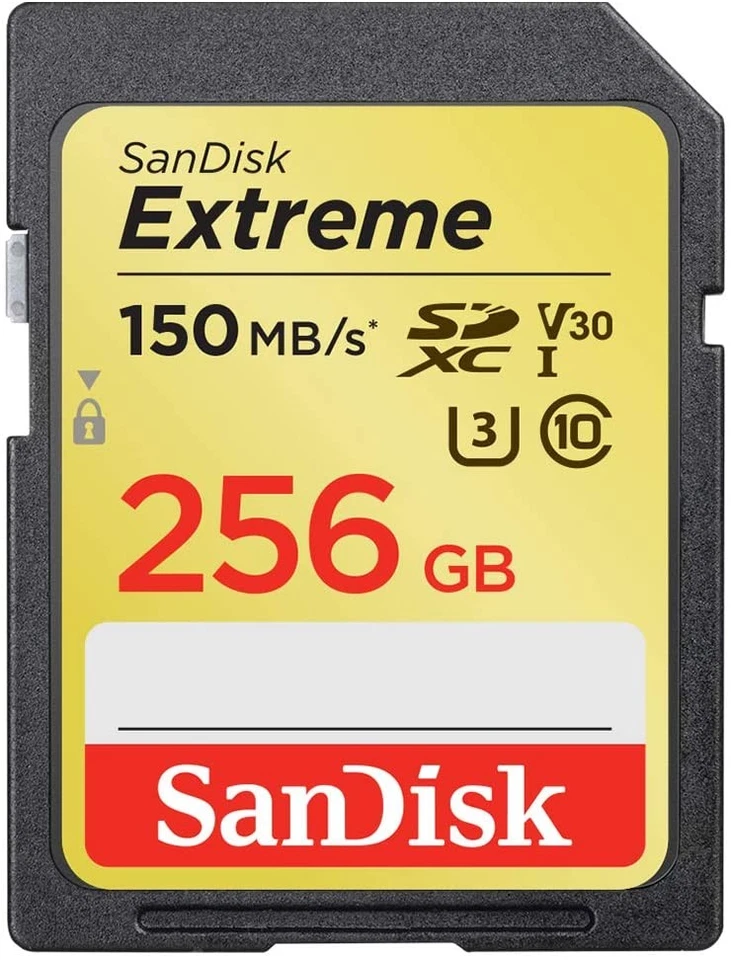 SanDisk Extreme SDXC UHS-I Speicherkarte 256GB V30, 150MB/s, 4K Ultra HD-Videos - Bild 1 von 1