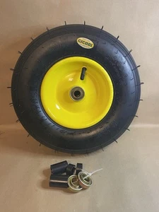 4.00-6 Tire Wheel 13" Wheelbarrow Pneumatic Tire 5/8" & 3/4" Bearings Yellow Rim - Picture 1 of 14