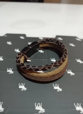 Pulsera de cuero para hombre Abercrombie & Fitch - Pulsera marrón trenzada con imán Foto 1 de 4