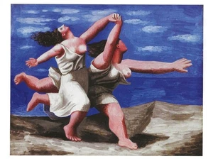Postcard Picasso "Two Women Running on Beach" 1922 Musée Nat'l Picasso MINT - Picture 1 of 1