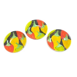 3er Set Clay Art Chili Paprika Untertassen Teller - Bild 1 von 4