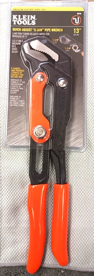 Klein Tools 68230 快速调节 S-Jaw 管扳手,13 英寸全新 — 第 1/1 张图片