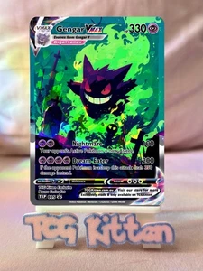 *CUSTOM* Gengar VMAX TKP025 Cracked Ice Holo Handmade Proxy Card TCGKITTEN - Picture 1 of 2