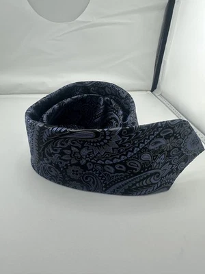 Corbata Paisley Negra Seda XMI Lab Nueva Con Etiquetas Foto 1 de 3