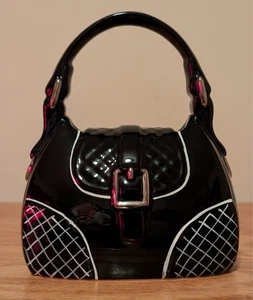Russ Black Ceramic Purse Coin Bank - Picture 1 of 6