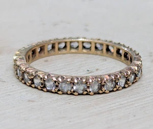 9ct Bague or Jaune Éternité Spinelle Pierres Poinçonnée Bague Taille U - Picture 1 of 8
