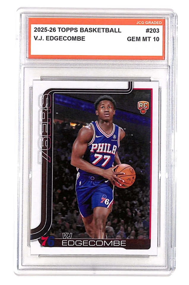 VJ Edgecombe 2025-26 Topps Basketball #203 Rookie Graded Gem Mint 10 - Image 1 of 1