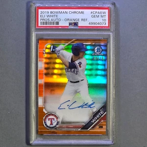 Bowman Chrome Eli White 2019 1° autografo Auto Orange Wave #/25 PSA 10 gemme ottime condizioni - Foto 1 di 2