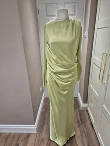 Asos Design Stunning Pistachio Green Satin Maxi Dress Uk 14 Bnwt Formal Event, - Picture 1 of 12