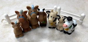 VINTAGE FISHER PRICE FARM ANIMALS - HORSES, COWS, BILLY GOAT + FENCE - Picture 1 of 22