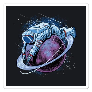 Astronaut Planet Saturn, Vinyl Decal Sticker, Indoor Outdoor, 3 Sizes, #11140 - Picture 1 of 1