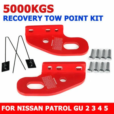 2x Recovery Tow Point Kit For Nissan Patrol GU Series 2 3 4 5 Heavy Duty 5000KG - image 1 of 4