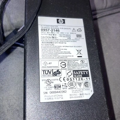Adaptador de alimentação CA HP 0957-2146 32V 940mA para impressora Deskjet 5100 5150 5600 5650 - Imagem 1 de 2