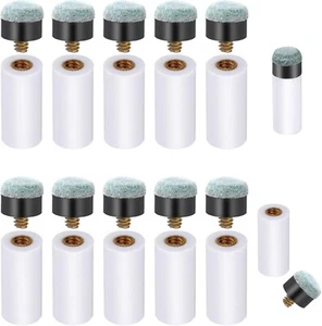 10 Sets Screw on Pool Cue Tips Replacement Billiard Cue Tips with White Pool... - Picture 1 of 20