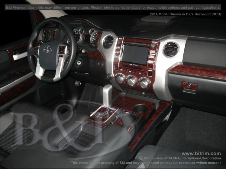 TOYOTA TUNDRA 14 2015 2016 2017 18 2019 Kit de molduras de tablero madera fibra de carbono aluminio Foto 1 de 4