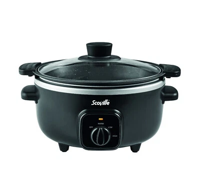 Slow Cooker 3.5L Tempered Glass Lid & Removable Non-Stick Bowl Scoville BLACK - Image 1 of 4