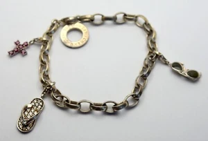 PULSERA DE PLATA ESTERLINA 925 MARCA THOMAS SABO CADENA GRANATE GEMAS - Imagen 1 de 6