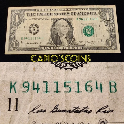 2013 $1 BILL "INSUFFICIENT INKING/DOUBLED PRINT" SERIAL NUMBER ERROR RARITY! Cover