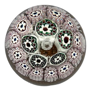 Pisapapeles vintage de vidrio artístico de Murano Millefiori burbujas controladas - Imagen 1 de 9
