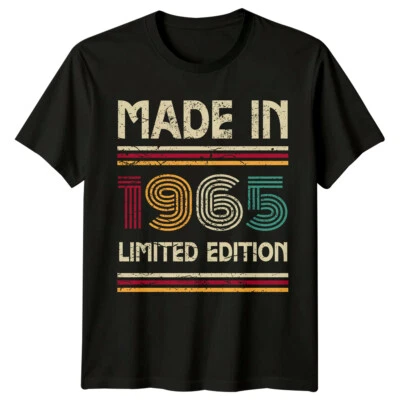 GOFASHIONDIRECT Made In 1965 Limited Edition Mens T Shirt 60th Birthday Gift