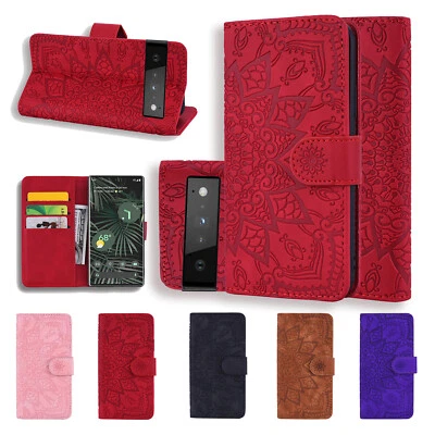 适用于谷歌 Pixel 6 / 6 Pro 磁性压花皮革翻盖钱包式卡外壳 保护套 — 第 1/4 张图片