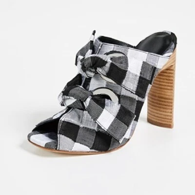 Mulas de guinga Miista London Aldene blancas y negras talla EU 39, US 8,5 $415 venta al por menor Foto 1 de 4