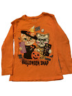 THE CHILDRENS PLACE ORANGE LS TOP AVEC 2 CHATS HALLO QUEEN SPOOKY HALLOWEEN SNAP