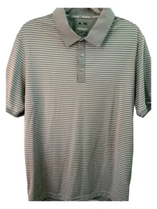 Adidas Climachill Striped S/S Polo Size Large Crywolf On Sleeve - Picture 1 of 7