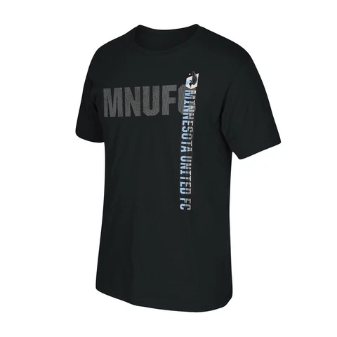 Minnesota United FC MLS Licensed Men's "Vertical Speed" Black Short T-Shirt Cover
