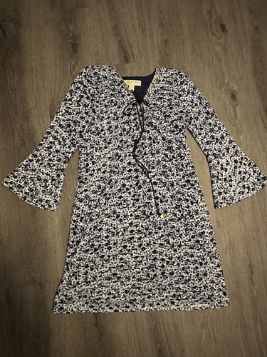 Abito blu Michael Kors taglia XS con lacci con accenti oro business casual