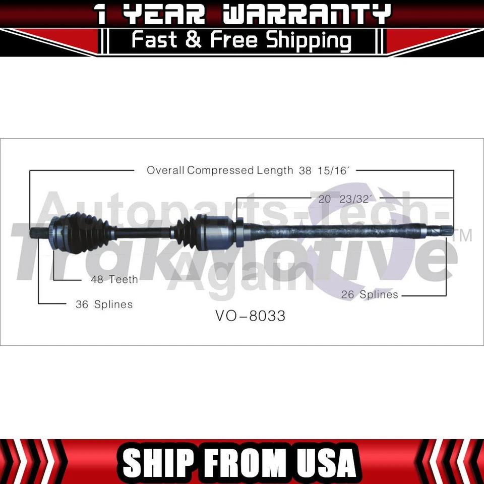 Eje articulado CV pasajero delantero para Volvo V70 2001 2002 2003 2004 2005 2006 Foto 1 de 1
