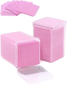 TEOYALL Lint Free Nail Wipes, 400 PCS Non-Woven Fabric Nail Cleaning Pads Pink - Picture 1 of 7