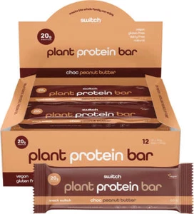 Switch Nutrition Plant Protein Bar 60g x 12 - Choc Peanut Butter - Picture 1 of 3