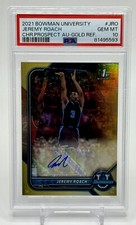 2021 Bowman U Jeremy Roach Duke 1st Bowman Gold Refractor Autograph #/50 PSA 10