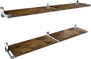Wood Floating Shelves Set of 4 - Shelves for Wall Decor, Long Wall Shelf, Wall M - Picture 1 of 9