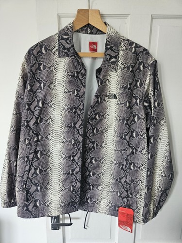 Giacca da allenatore Supreme x The North Face (pelle di serpente nera bianca) taglia M