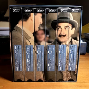 Agatha Christie’s Poirot 6 VHS Tapes Box Set 1999 Acorn Media - British Drama - Picture 1 of 5