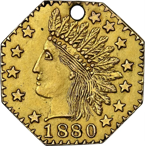 INTERESTING 1880 CALIFORNIA GOLD TOKEN, NGC UNC HR.5, GOLD RUSH! Cover