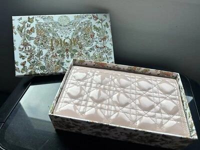 AUTH COA Dior Lady Dior Silver Hardware Cannage Pouch Pink Patent Leather - Image 1 of 4