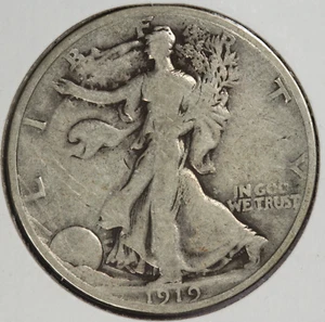 Medio dólar de plata Walking Liberty 1919 50C - Imagen 1 de 2