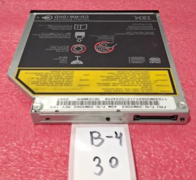 IBM DVD-ROM 8x/CD-RW 24x IDE Internal Black Slimline Drive 39M3563. - Image 1 of 4