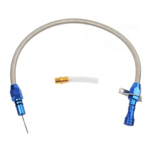 Turbo 350 400 Negro Flexible Transmisión Trenzada Dipstick Firewall Mount GM - Imagen 1 de 8