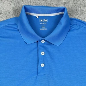 Adidas Golf Polo Shirt Men's XXL Performance Blue Polyester Climalite Easy Care - Picture 1 of 9