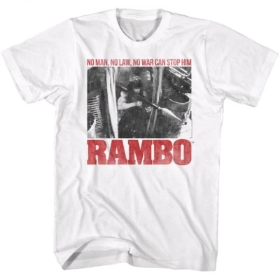 Official T Shirt MENS JOHN RAMBO MOVIE No Man100% White Cotton Sizes SM - 5XL - Image 1 of 3