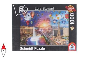 PUZZLE PAESAGGI SCHMIDT CITTA LARS STEWART LAS VEGAS NIGHT AND DAY 1000 PZ - Foto 1 di 3