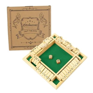 Deluxe 4-Spieler Shut The Box Holz Tisch Spiel Klassisch Würfelspiel Board Sp... - Bild 1 von 9